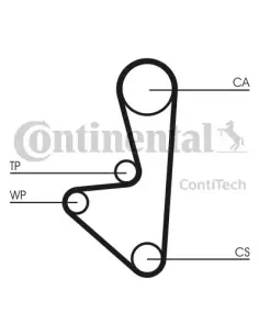 Correa de distribucion Continental CT744 para Citroën / Peugeot