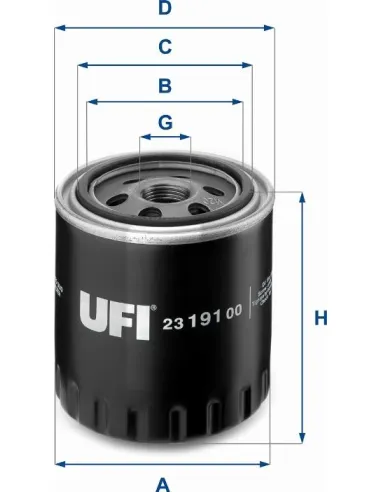 UFI 23.191.00 - Filtro de aceite