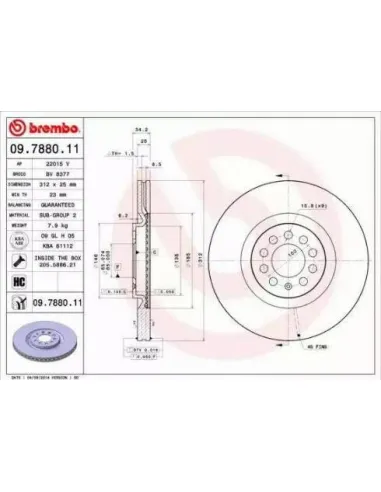 09.7880.11 Disco de freno Brembo