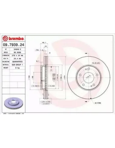 09.7939.24 Disco de freno Brembo