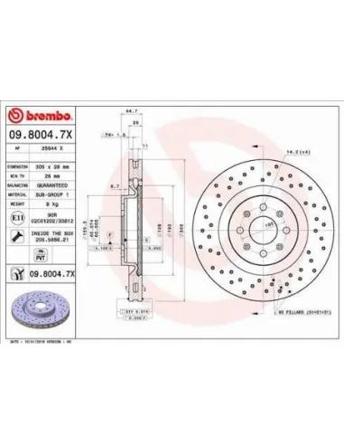 0980047X Disco de freno Brembo