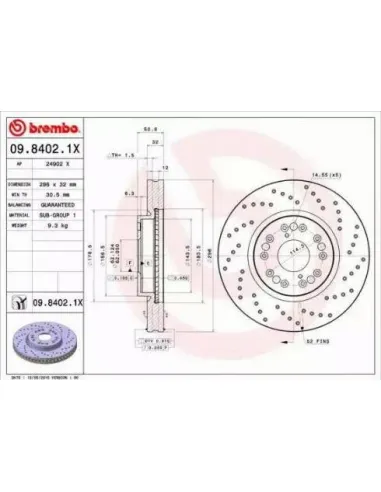 0984021X Disco de freno Brembo