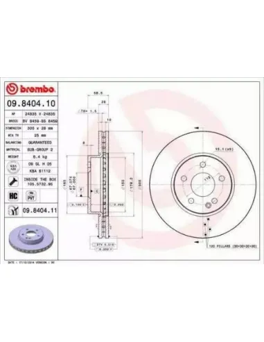 09.8404.10 Disco de freno Brembo