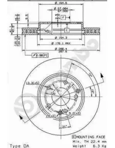09.8411.10 Disco de freno Brembo