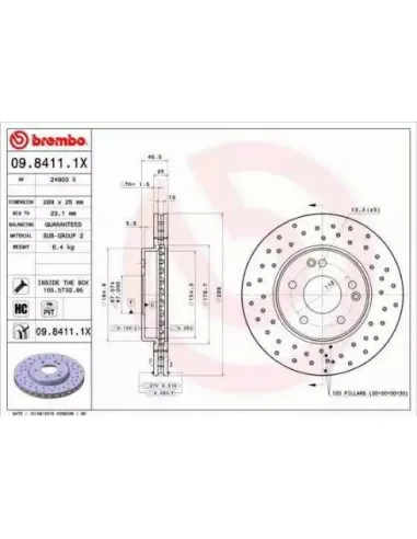 0984111X Disco de freno Brembo