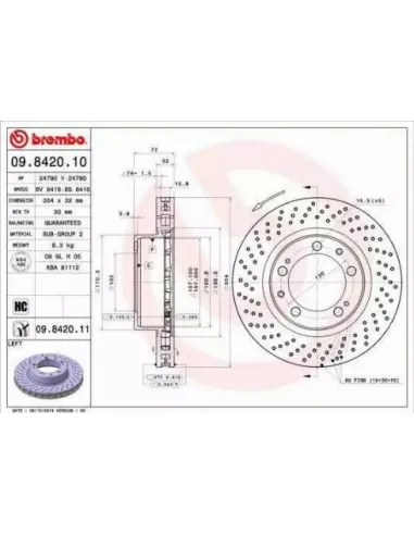 09.8420.10 Disco de freno Brembo