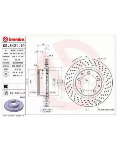 09.8421.10 Disco de freno Brembo