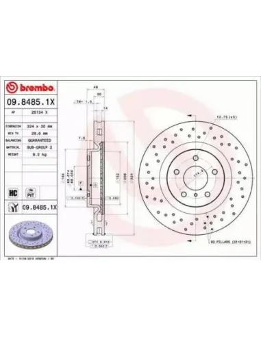 0984851X Disco de freno Brembo