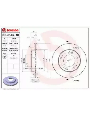 09.8546.10 Disco de freno Brembo