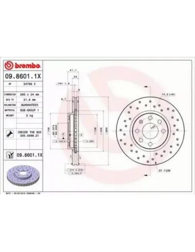 0986011X Disco de freno Brembo