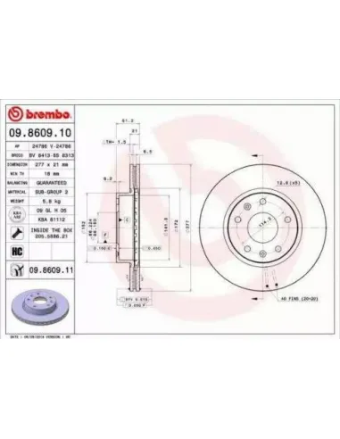 09.8609.10 Disco de freno Brembo