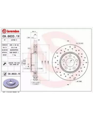 0986331X Disco de freno Brembo