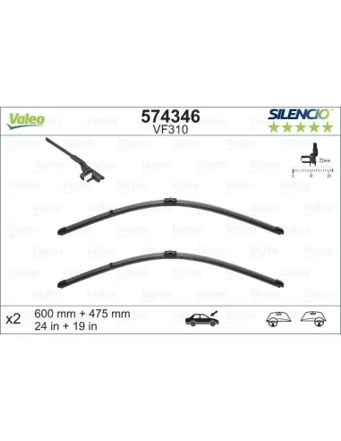 Escobilla limpiaparabrisas Audi / SEAT 574346 600 mm