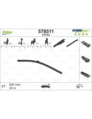 Escobilla limpiaparabrisas Alfa Romeo / Audi 578511 600 mm