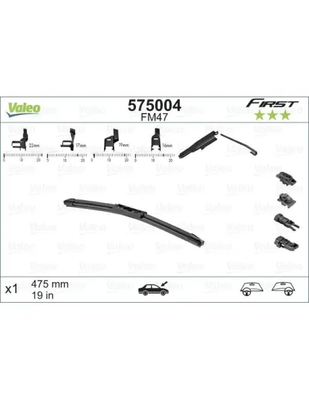 Escobilla limpiaparabrisas Ford / Opel 575004 475 mm
