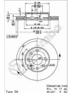 09863575 Disco de freno Brembo