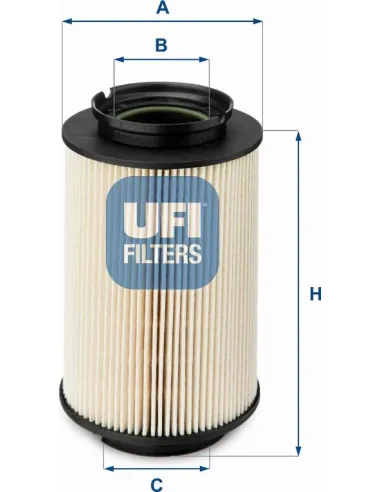 Filtro de combustible Ø 83mm Ø 39mm UFI 26. 014. 00 | Recambios Colmenar