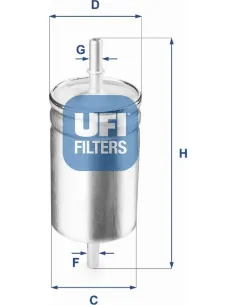Filtro de combustible Ø 7, 9 mm Ø 7, 9 mm UFI 31. 722. 00