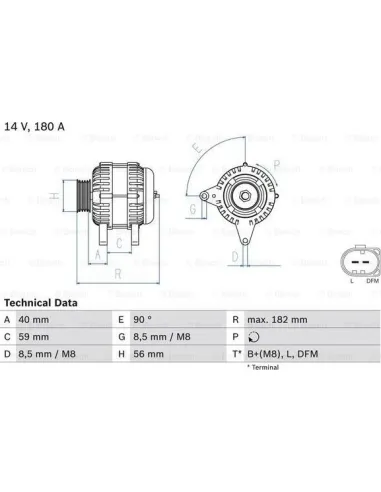 BOSCH 0 986 045 340 - Alternador Golf V