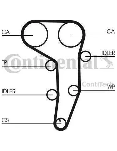 Kit de distribucion Continental CT1051K2 para Audi / Mitsubishi / Seat