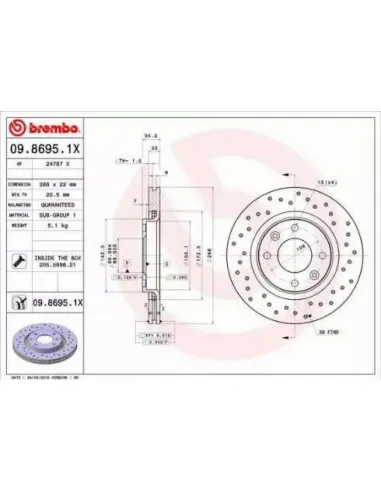 0986951X Disco de freno Brembo