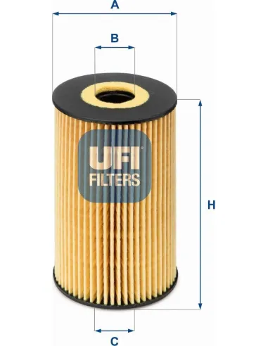 Filtro de aceite Ø 65 mm Ø 22mm UFI 25. 106. 00 | Recambios Colmenar