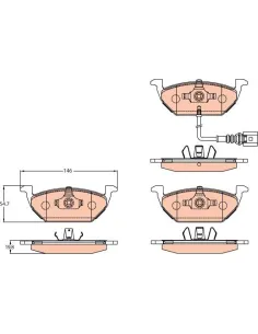 TRW GDB2108 - Juego de pastillas de freno Golf V