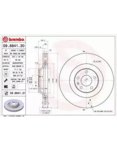 09.8841.31 Disco de freno Brembo