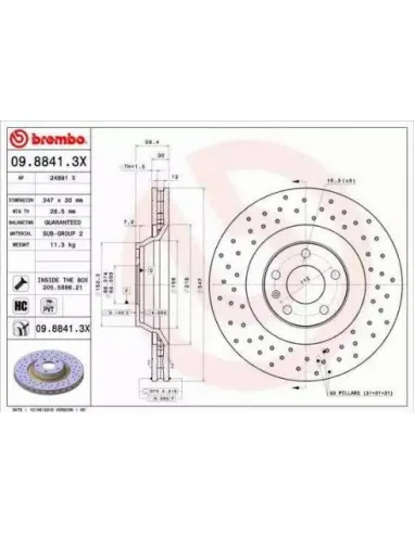 0988413X Disco de freno Brembo