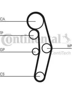 Kit de distribucion con bomba de agua Continental CT1028WP3 para Audi