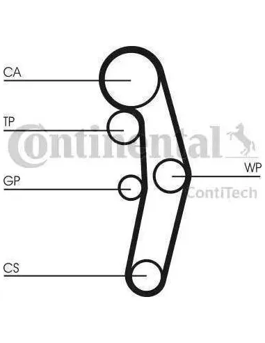 Kit de distribucion con bomba de agua Continental CT1028WP3 para Audi