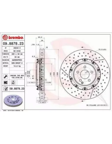 09887823 Disco de freno Brembo