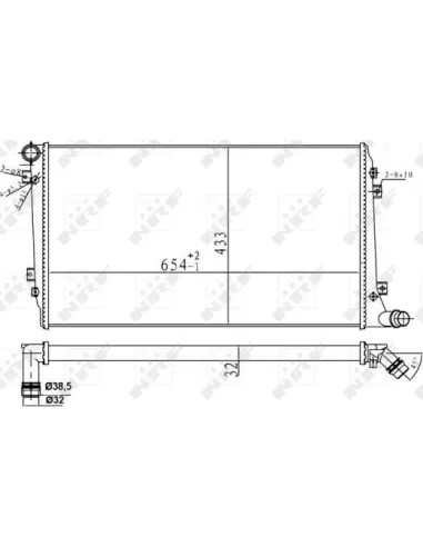 NRF 53814A - Radiador refrigeración del motor Golf V