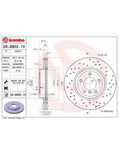 0989521X Disco de freno Brembo