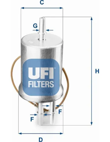 Filtro de combustible Ø 7, 9 mm Ø 7, 9 mm UFI 31. 853. 00