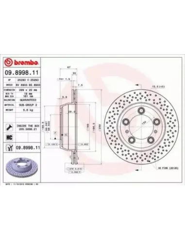 09.8998.11 Disco de freno Brembo