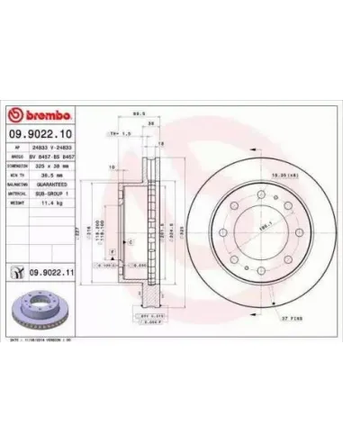 09.9022.10 Disco de freno Brembo