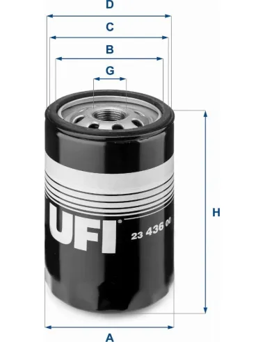 Filtro de aceite UFI 23. 436. 00 | Recambios Colmenar