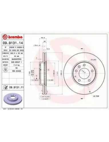 09.9131.11 Disco de freno Brembo