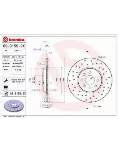 0991592X Disco de freno Brembo