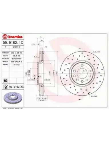 0991621X Disco de freno Brembo