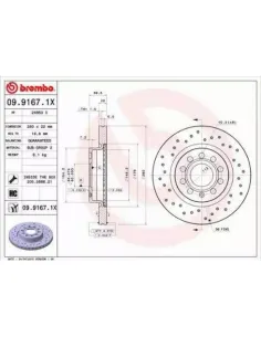 0991671X Disco de freno Brembo