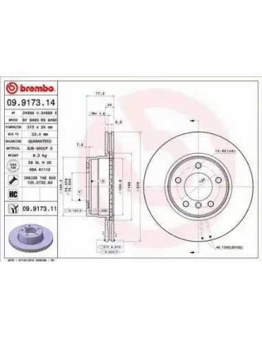 09.9173.11 Disco de freno Brembo