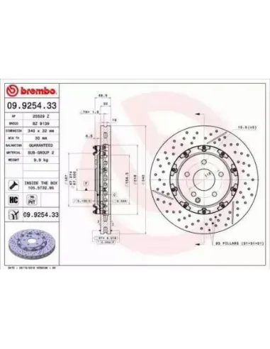 09925433 Disco de freno Brembo