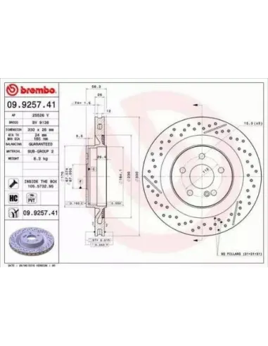 09.9257.41 Disco de freno Brembo