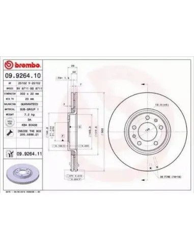 09.9264.10 Disco de freno Brembo