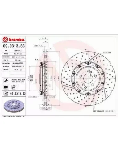 09931333 Disco de freno Brembo