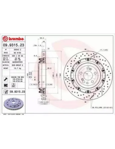 09931523 Disco de freno Brembo