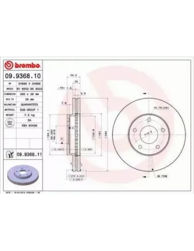 09.9368.10 Disco de freno Brembo