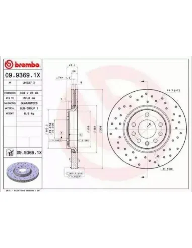 0993691X Disco de freno Brembo